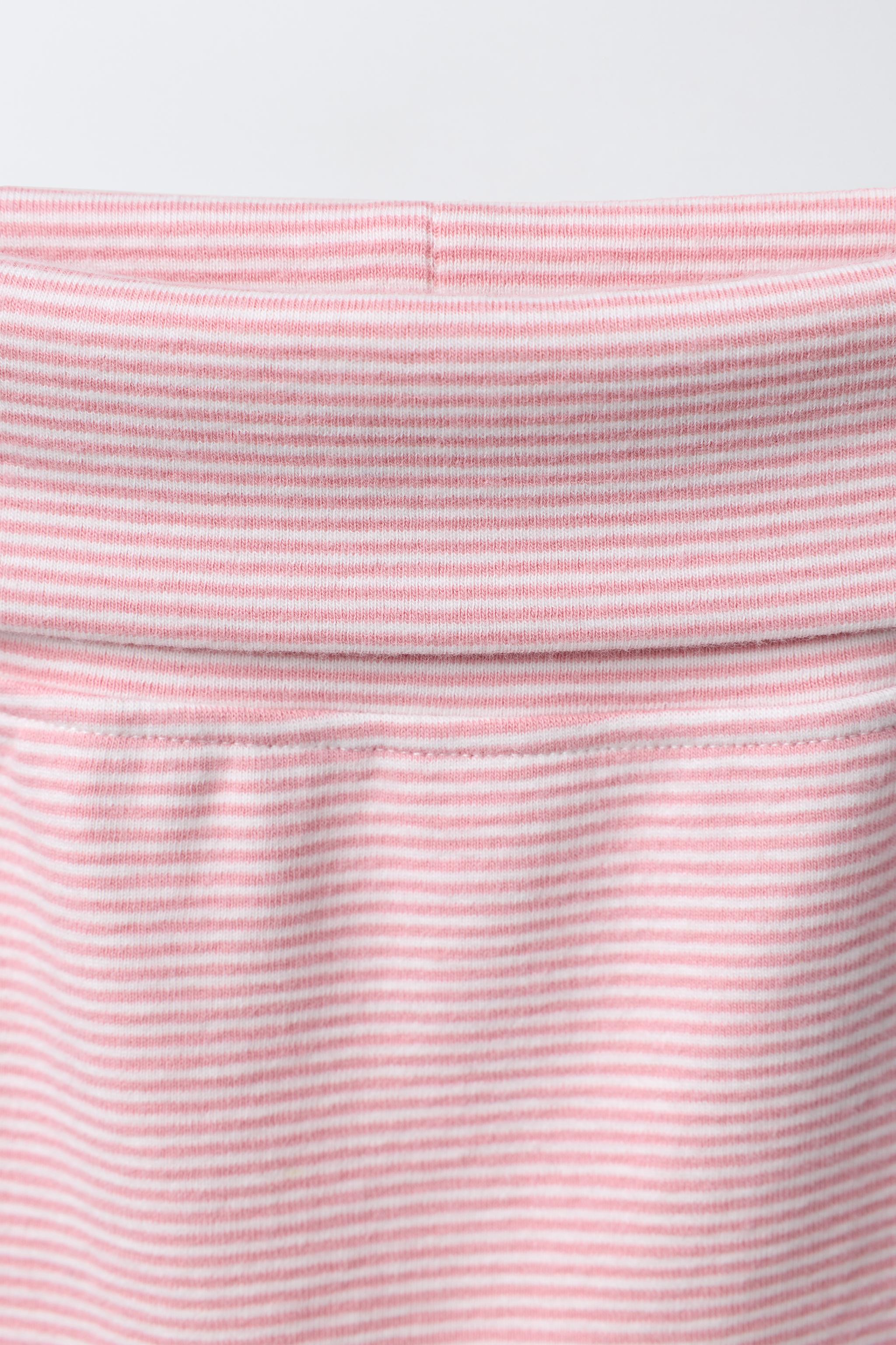 ENSEMBLE T-SHIRT ET PANTALON SAROUEL À RAYURES BRODÉ LAPIN